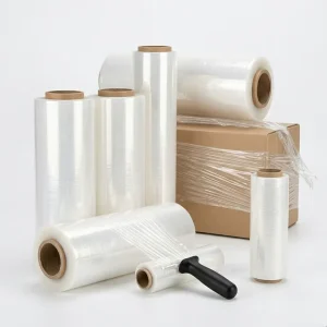 Customized PE Plastic Packaging Jumbo Roll Soft Film High Viscosity Moving Packing Transparent Food Grade Grocery