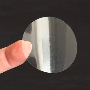 Customized PVC Transparent Clear Labels Gold Silver Foiled Waterproof Eco Friendly Glossy Surface Die Cut Self Adhesive Stickers