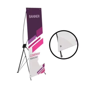 Customized PVC X Frame Banner Stands for Advertising Sales Digital Printed Plastic Polyester Corporate Exhibitions Education