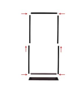 Customized Portable Iron Frame Floor Standing Door Type Banner Display Detachable Design for Easy Assembly Modern Asian