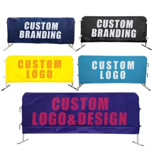 Customized Printing Crowd Control Banner Mesh Spandex Polyester Customized Barrier Cover