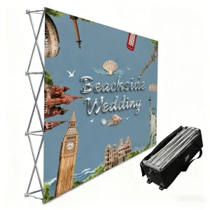 Customized Professional Knitted Polyester Pop up Banner Back Wall Foldable Portable Advertising Stand Good Price Modern Style