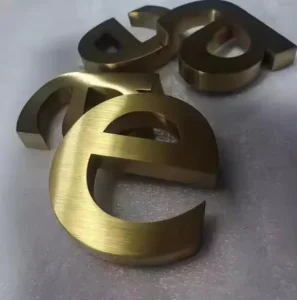 Customized Signage Outdoor 3D Business Logo Sign Gold Stainless Steel Letter
