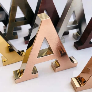 Customized Signage Outdoor 3D Business logo Sign Gold Stainless Steel Letter