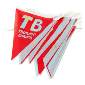 Customized Single and Double Side Fabric Hanging Pennant Bunting String Flag Banner for Outdoor & Indoor Promotional Decoration