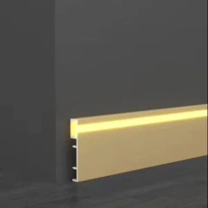 Customized Size 50.2mm Golden LED Light Aluminum Profile Yingxin Brand Model A6010 5 Skirting Panel Wall Baseboard 5 Years 2.5m