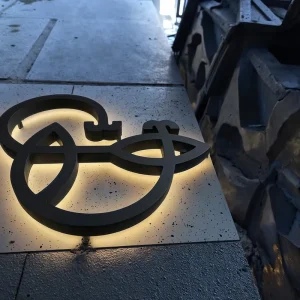 Customized Size Black Spray Paint Stainless Steel Led Illuminated Sign Led Metal Backlight Channel Letter
