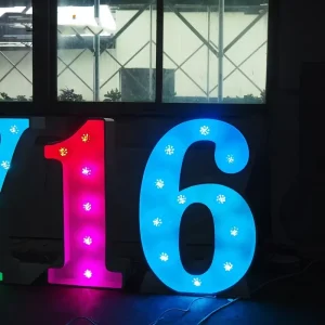 Customized Size Giant LED Light Up Letters Numbers LED Strips for Wedding Bar Park Stainless Steel Luminous Sign Advertising