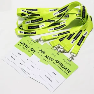 Customized Size VIP Passes Plastic PVC Event Working ID Badge Staff Card With Lanyard