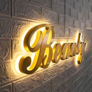 Customized Stainless Steel Crystal Backlit Light emitting Diode Display Letter Acrylic 3D Lighting Advertising Signboard