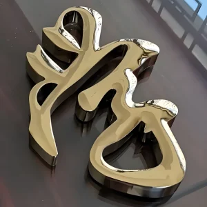 Customized Stainless Steel Golden 3D Commercial Signboard Suitable for Beauty Salons Shopping Malls and Enterprises