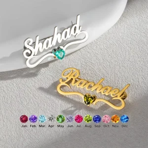 Customized Stainless Steel Heart Shaped English Letter Personalized DIY Brooch Rhinestone Crystal Unisex