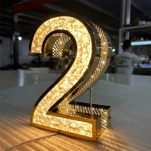 Customized Stainless Steel Perforated Illuminated Letter Signboards Personalized Led Signs for Commercial Storefronts