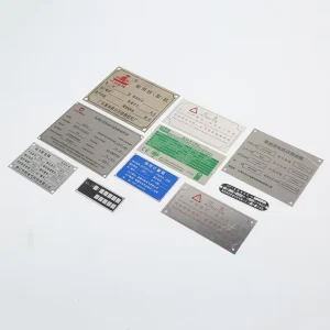 Customized Stainless Steel Silver Plated Corrosion Resistant Nameplate Welding Modern Antique Printing Etching Identification