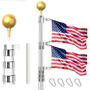 Customized Standing Aluminium Telescoping Flagpole Easy Installation for Street Use Display Accessories