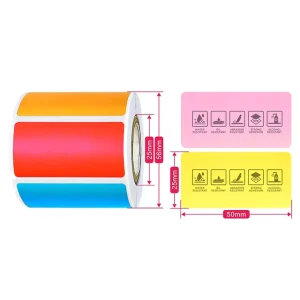 Customized Stickers Logo Label Sticker Printed Permanent 50*25mm Thermal Paper Adhesive Paper Label Roll