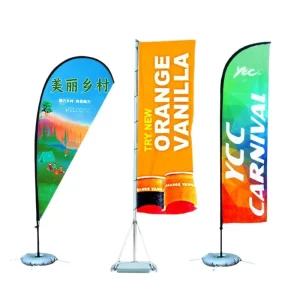 Customized Thickened Outdoor Beach Flag Water Injection Knife Flag for Advertising
