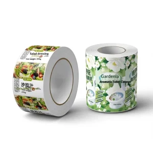 Customized UV Printed Adhesive Label Roll Synthetic Paper Sticker for Food & Beverage Information with Various Shapes