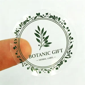 Customized Waterproof Transparent Stickers Gold Foil Hot Stamping Clear Label Perfume Bottle Packaging Oil Proof Labels