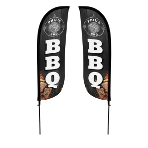 Customized Wholesales 12 Feet Tall Outdoor Advertising Eco Friendly Polyester Waterproof Durable Pennant Flag Banner Aluminum