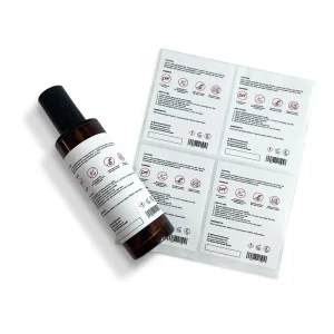 Customized cosmetic labels self adhesive waterproof printed logo warning stickers