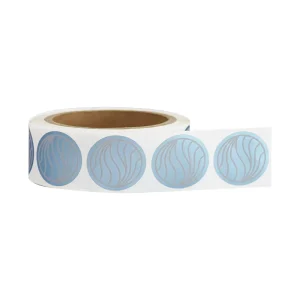 Customized self adhesive sticker labels with hot silver glossy film round sticker printing rolls