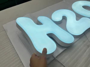 Customizes Popular 3D Jelly Epoxy Resin LED Letters Blue Transparent Frontlit Illuminated Eco-friendly IP65 Advertising