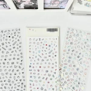Cute Cartoon PVC Waterproof Self-Adhesive Stickers for Photo Album Planner Scrapbook Notebook Diary Decoration