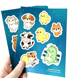 Cute Cartoon Stickers Personalized Vinyl Decals for Scrapbooking Journal & Kids Crafts