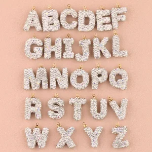 Cute Diamond studded Handmade Letter Key Chain DIY 26 English Letter Accessories Junk Phone Key Chain Pendant