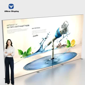 DISPLAY 10*8ft 20*10ft 120mm Custom Tool Free Seg Double Sided Fabric LED Display Advertising Banner Lightbox Light Box