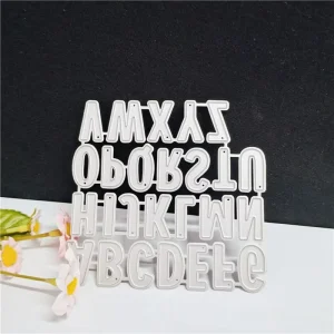 DIY 26 English Letter Metal Carbon Steel Silver Plated ARMOUR Carved Engraving Die Manual Embossing Etching Cutting Knife