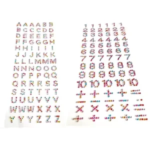 DIY Crystal Alphabet Letter Number Stickers Self Adhesive Rhinestone Decal for Scrapbooking Card Making Home Car Laptop Gift