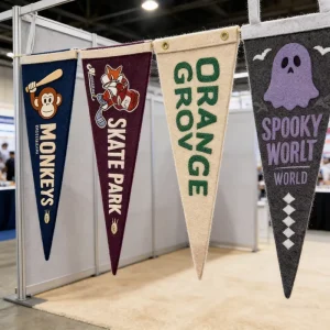 DIY Custom Logo Eco Friendly Felt Pennant Flags Sublimation Blank Small Party Home Decoration Ready Ship