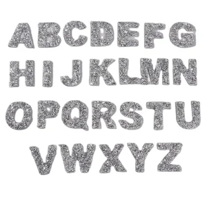 DIY Dress Accessory Iron on Backing Heat Pressed Bling Beaded clear Crystal Rhinestone Letter Alphabet Patches for Bag