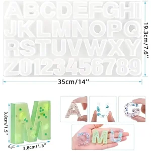 DIY Hand Cast 26 Letter Resin Silicone Mold Digital Pattern Jewelry Mold