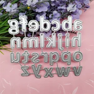 DIY Lowercase English Letters Metal Carbon Steel Die Cutting Mold Gold Plated Engraved Carved