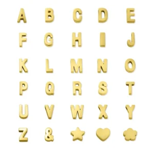 DIY Metal Alphabet Letter Charm Jewelry Necklace Pendant With Hole