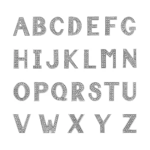 DIY Rhinestone Crystal Letters Charms 30MM A Z Letters Jewelry Accessories for Choker Keychain