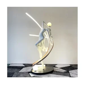 Dance Girl Standing Lamp Art Sculpture Women Statue Light DIY Home Decor Floor Lamp Statue Light
