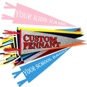 Decorative Custom Logo Felt Pennant Flag Personalized Triangle Hanging Banner for Party School Home Wall