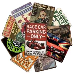 Decorative Metal Sign Embossed Vintage Metal Plate Garage Poster Retro Metal Tin Plate Plaque Motorcycle Car