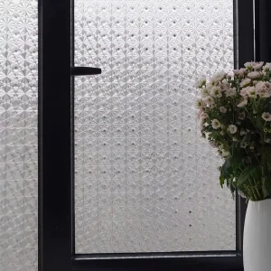 Decorative Static Cling Stickers for Glass Windows Frosted Patterned Transparent Designs Easy DIY Application for Bathroom