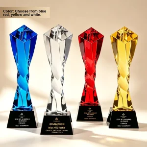 Demo Factory Direct Custom Crystal Trophy Coloured Crystal Trophies Crystal Trophy Award for Awards Ceremony & Souvenir