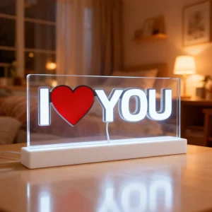 Design Freestanding Remote Control ABS Acrylic Luminous Letters Table Sign Tabletop Signs