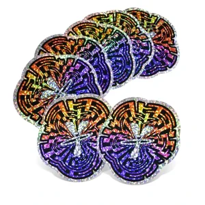 Design Self-Adhesive DIY Holographic Glitter Vinyl Waterproof Label Sticker for Laptop Candle Craft Photo Frame Holidays