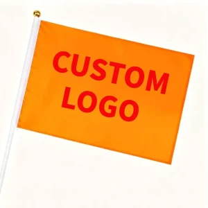 Design Your Own Logo Netherlands Hand Held Flags Plastic Stick Mini Waterproof Durable Nylon Worldcup
