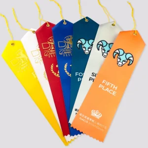 Designer Printed Satin Ribbon Badge Corsage Award Ribbons