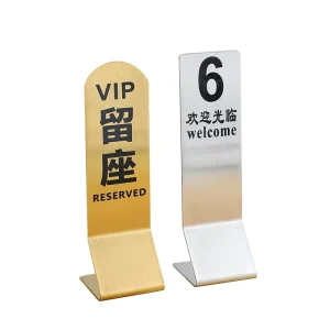 Desktop Metal Reserved Table Signs Restaurant Use