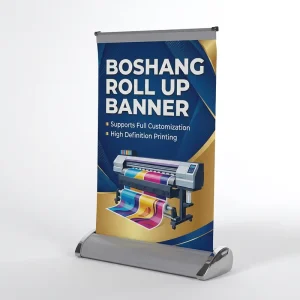Desktop Mini Pull Up Banner Lightweight Aluminum Tabletop Roll Banner Stand